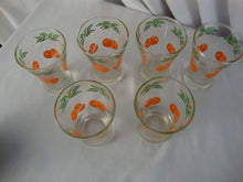 Load image into Gallery viewer, Vintage Anchor Hocking Orange Juice Motif Juice Glasses Set of 6