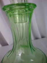 Load image into Gallery viewer, Vintage Anchor Hocking Vaseline Glass Cameo Ballerina Glass Decanter with Stopper