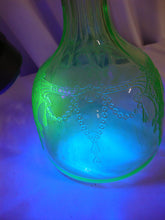Load image into Gallery viewer, Vintage Anchor Hocking Vaseline Glass Cameo Ballerina Glass Decanter with Stopper