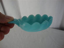 Load image into Gallery viewer, Vintage Blue Milk Glass Leaf Shape Individual Salt Cellar