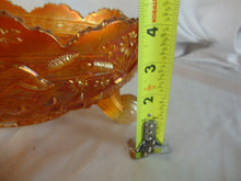 Load image into Gallery viewer, Vintage Marigold Banana Boat Bowl, Fenton Thistle, Unusual 4 legged style. Has Chip on Edge see 4th Picture for detail.