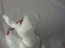 Load image into Gallery viewer, Vintage Fenton Handpainted Poinsettia White Glass Fawn Figurine
