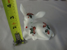 Load image into Gallery viewer, Vintage Fenton Handpainted Poinsettia White Glass Fawn Figurine