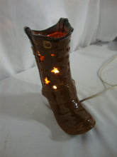 Load image into Gallery viewer, Vintage Ceramic Cowboy Boot Cutout Electric Night Light