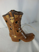 Load image into Gallery viewer, Vintage Ceramic Cowboy Boot Cutout Electric Night Light