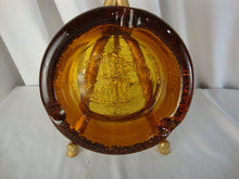 Load image into Gallery viewer, Vintage Blenko Amber Glass Zodiac Pisces Cigar Ashtray