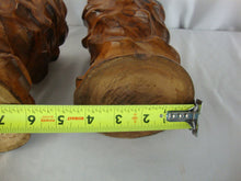 Load image into Gallery viewer, Vintage Monkeypod Carved Rustic Vase Candleholder Set of 2