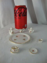 Load image into Gallery viewer, Vintage Miniature Pink Roses Ceramic Tea Set 10 Pieces