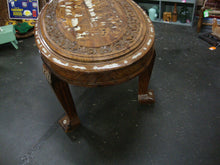 Load image into Gallery viewer, Vintage Indian Marquetry Elephant Herd in Jungle Oval Coffee Table