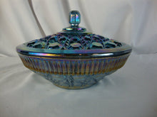 Load image into Gallery viewer, Vintage Indiana Glass Blue Carnival Windsor Lidded Candy Dish