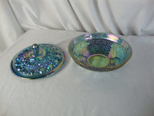 Load image into Gallery viewer, Vintage Indiana Glass Blue Carnival Windsor Lidded Candy Dish