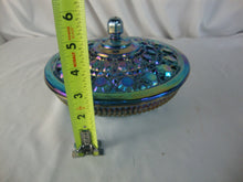 Load image into Gallery viewer, Vintage Indiana Glass Blue Carnival Windsor Lidded Candy Dish