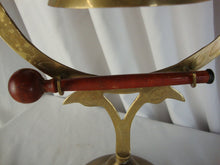 Load image into Gallery viewer, Vintage Etched Brass Dinner Arrival Bell with Brass Etched Stand with Wood Gong