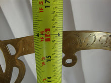 Load image into Gallery viewer, Vintage Etched Brass Dinner Arrival Bell with Brass Etched Stand with Wood Gong