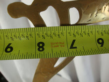 Load image into Gallery viewer, Vintage Etched Brass Dinner Arrival Bell with Brass Etched Stand with Wood Gong
