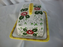 Load image into Gallery viewer, Vintage Ucagco Japan Early Provincial Rooster Roses Butter Cheese Dish with Angled Dome Lid