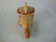 Load image into Gallery viewer, 1982 Pisello Chocolate Slag Glass Dolphin with Fish Lidded Salt Trinket Dish