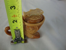 Load image into Gallery viewer, 1982 Pisello Chocolate Slag Glass Dolphin with Fish Lidded Salt Trinket Dish