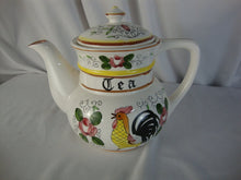 Load image into Gallery viewer, Vintage Ucagco PY Japan Early Provincial Rooster Roses Tea Teapot with Lid