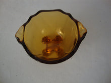 Load image into Gallery viewer, Vintage Amber Glass Four Footed Individual Salt Cellar