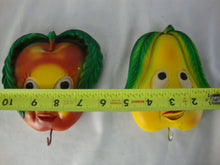Load image into Gallery viewer, 1970s Miller Studio Anthropomorphic Pear & Apple Chalkware Kitchen Wall Plaques with Bottom Hook