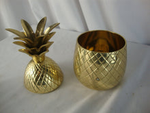 Load image into Gallery viewer, Vintage Brass India Pineapple Two Piece Trinket Dish Candleholder