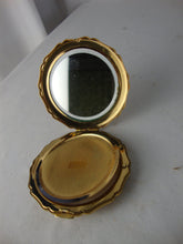 Load image into Gallery viewer, 1960's Stratton England Art Deco Revival Lady with Harp & Peacock Enamel Compact
