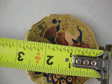 Load image into Gallery viewer, 1960's Stratton England Art Deco Revival Lady with Harp & Peacock Enamel Compact
