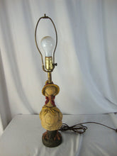 Load image into Gallery viewer, Vintage 1971 Carved Mother Goose Table Electric Lamp No Shade