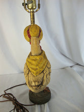 Load image into Gallery viewer, Vintage 1971 Carved Mother Goose Table Electric Lamp No Shade