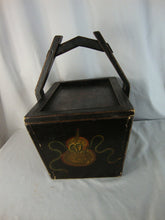 Load image into Gallery viewer, Vintage Painted Floral Sewing Wedding Wood Box with Lift Off Lid