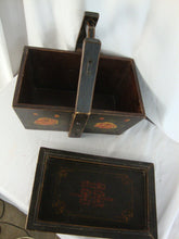 Load image into Gallery viewer, Vintage Painted Floral Sewing Wedding Wood Box with Lift Off Lid