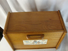 Load image into Gallery viewer, Vintage Heartland Oak Flip Out Kitchen Bread Box Cabinet