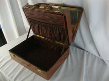 Load image into Gallery viewer, Vintage Shortrip Double Decker Brown Leather Makeup Train Case Suitcase WITH KEYS