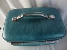 Load image into Gallery viewer, Vintage American Tourister Blue Marble Makeup Train Travel Case
