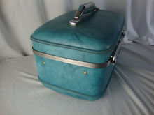 Load image into Gallery viewer, Vintage American Tourister Blue Marble Makeup Train Travel Case
