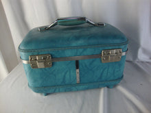 Load image into Gallery viewer, Vintage American Tourister Blue Marble Makeup Train Travel Case
