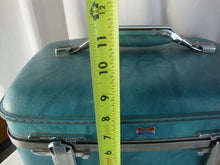 Load image into Gallery viewer, Vintage American Tourister Blue Marble Makeup Train Travel Case