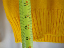 Load image into Gallery viewer, 1950s TL Hanna Yellow Cream Girls Small Cheerleader V Neck Sweater