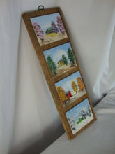 Load image into Gallery viewer, Vintage Ann Varner Four Seasons Mini Art on Weathered Wood Plaque