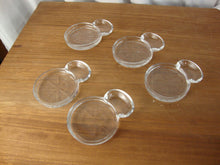 Load image into Gallery viewer, Vintage Fostoria Mademoiselle Clear Glass Coaster with Tea Bag Spoon Side Rest Set of 5 Coasters