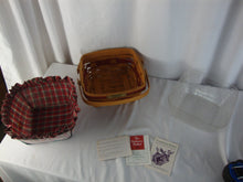 Load image into Gallery viewer, 1993 Longaberger Bayberry Basket with Liner and Plastic Protector