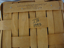 Load image into Gallery viewer, 1993 Longaberger Bayberry Basket with Liner and Plastic Protector