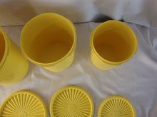 Load image into Gallery viewer, Vintage Tupperware Lemon Yellow Nesting Canister Set 4 Piece