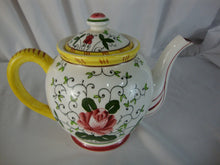 Load image into Gallery viewer, Vintage Ucagco PY Japan Early Provincial Rooster Roses Teapot with Lid