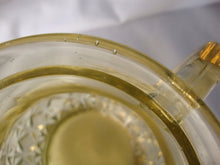 Load image into Gallery viewer, Antique Vaseline Glass Diamond Pattern Double Handled Jar with Dome Lid