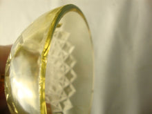 Load image into Gallery viewer, Antique Vaseline Glass Diamond Pattern Double Handled Jar with Dome Lid