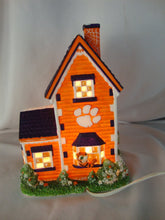 Load image into Gallery viewer, 2003 Slavic Treasures Clemson Tigers University Mascot Lighted Porcelain House