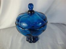 Load image into Gallery viewer, MCM Viking Art Glass Bluenique Covered Candy Dish