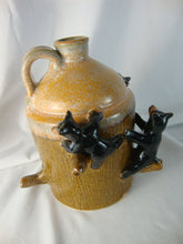 Load image into Gallery viewer, Marvin Lynn Bailey Folk Art Pottery Four Bears on Tree Stump Figural Jug